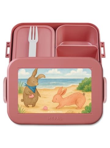 Mr. & Mrs. Panda Lunch Box Hasen Muschel Design ohne Spruch in Rot Pastell