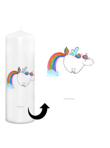 Mr. & Mrs. Panda Stumpenkerze Einhorn Fliegendes Pferd ohne Spruch in Weiß