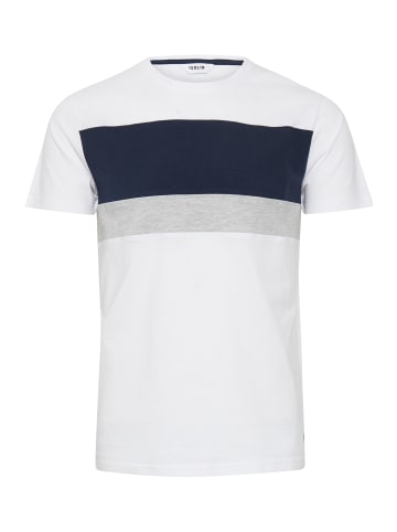 !SOLID Rundhalsshirt SDSascha 21103577ME T-Shirt in Tricolor Streifenoptik in Weiß