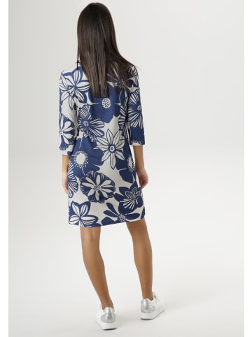 Aniston SELECTED Jerseykleid in offwhite-dunkelblau