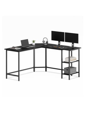 VASAGLE Eckschreibtisch Barnet in Schwarz - (B)140 x (H)76 x (T)140 cm