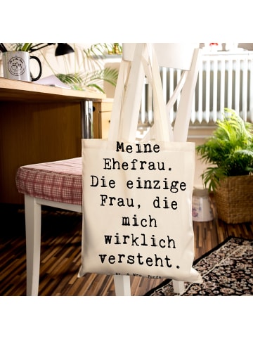 Mr. & Mrs. Panda Tragetasche Ehefrau Verständnis mit Spruch in Creme