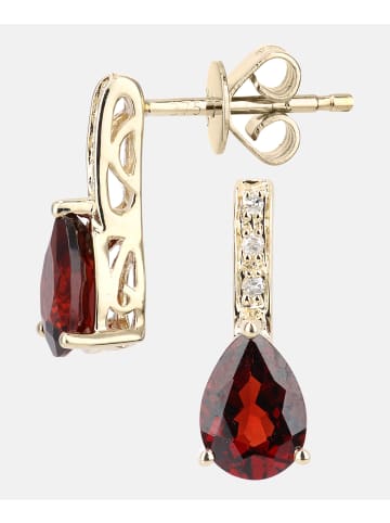Diamant L'éternel Ohrhänger aus 375 Gelbgold mit Diamant mit Granat