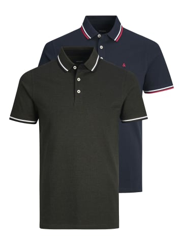 Jack & Jones 2er-Pack Poloshirt in Navy Blazer