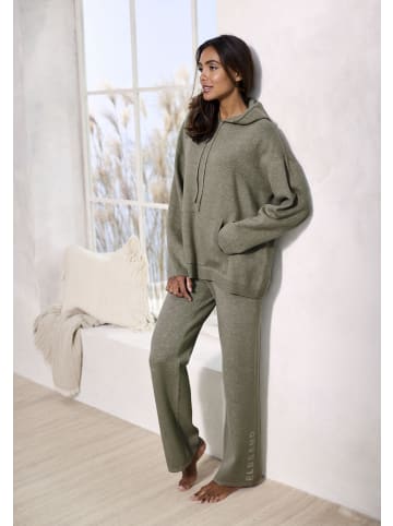 ELBSAND Strickhose in oliv meliert