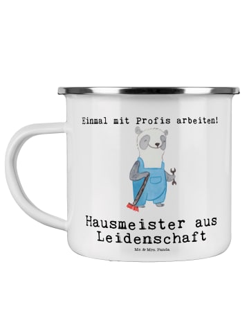 Mr. & Mrs. Panda Becher Hausmeister Leidenschaft mit Spruch in Weiß