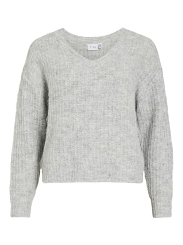 Vila Strickpullover in Medium Grey Melange