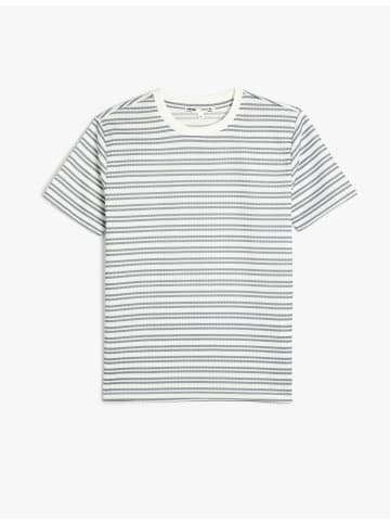 KOTON TSHIRT SS BSC in Grün Gestreift