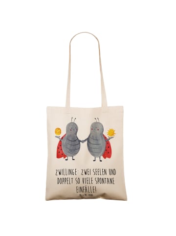Mr. & Mrs. Panda Tragetasche Zwillinge Abenteuer mit Spruch in Creme