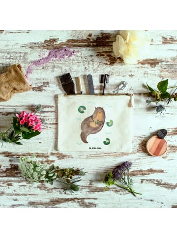 Mr. & Mrs. Panda Schminktasche Otter Seerose ohne Spruch in Weiß