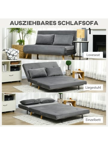 HOMCOM Schlafsofa-130L x 78B x 79H cm-Grau