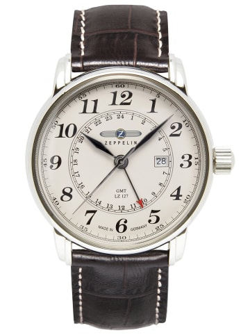 Zeppelin Graf Zeppelin Herrenuhr Creme / Braun / Silber