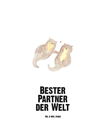 Mr. & Mrs. Panda Trinkflasche Aus Edelstahl Otter Bester Partner... in Weiß