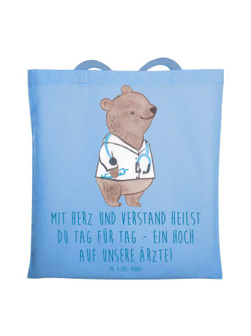 Mr. & Mrs. Panda Tote Bag Arzt Herz Verstand mit Spruch in Sky Blue