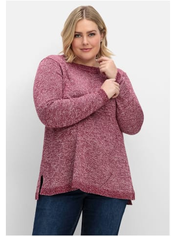 sheego Pullover in beere meliert