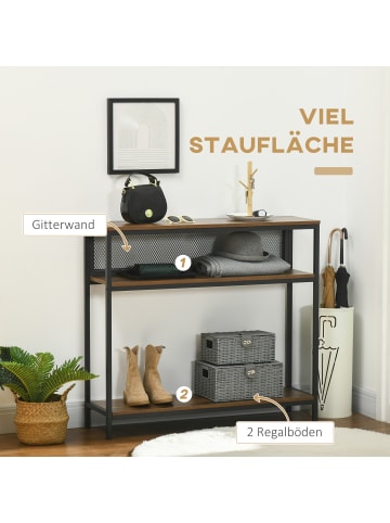 HOMCOM Konsolentisch-100L x 29,5B x 90H cm-Rustikal-Braun