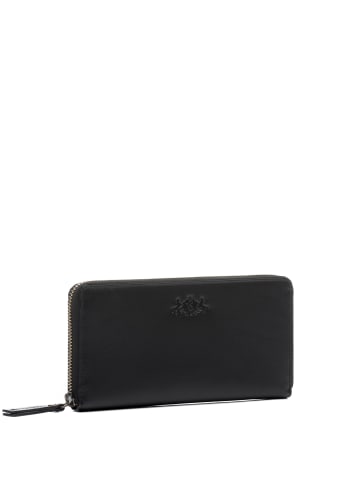 SID & VAIN Leder-Geldbörse echt Leder Damen Geldbeutel groß schwarz JERSEY in schwarz