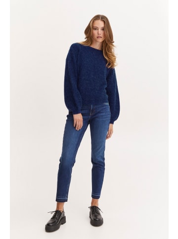 PULZ Jeans Strickpullover PZIRIS Boatneck Pullover 50206779 in blau