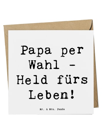 Mr. & Mrs. Panda Einladungskarte Spruch Adoptivvater Held mit Sp... in Weiß