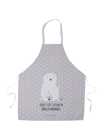 Mr. & Mrs. Panda Servierschürze Eisbär Faul mit Spruch in Grau Pastell