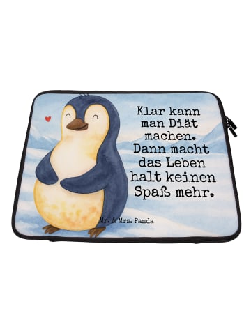 Mr. & Mrs. Panda Laptop Sleeve Pinguin Diät Design mit Spruch in Weiß