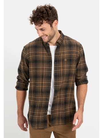 Camel Active Langarmhemd mit Karomuster in Braun-Schwarz