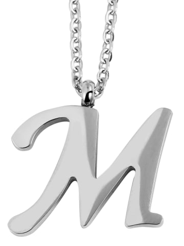 Adeliás Unisex Halskette mit Anhänger – Buchstabe S aus Edelstahl in silber