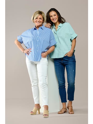 Mart Visser Caroline Tensen Leeds Oversized Bluse mit Karomuster, Weiß/Marineblau