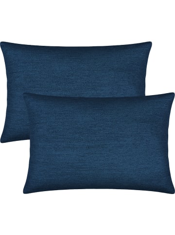 Erwin Müller Jacquard Kissenhülle 2er-Pack York in dunkelblau