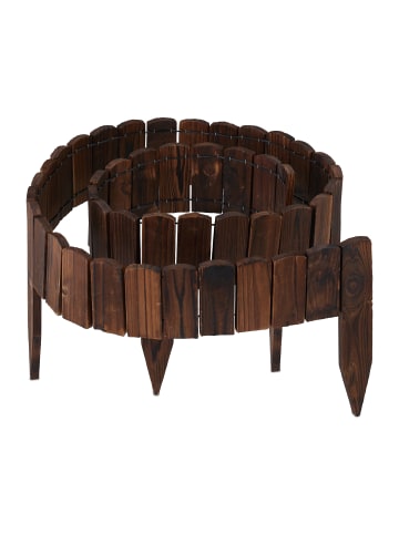 relaxdays Beeteinfassung in Dunkelbraun - (B)200 x (H)10 cm