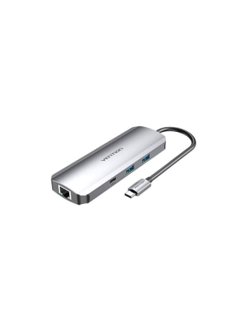 COFI 1453 USB-C Dockingstation auf HDMI - USB-C, 2x USB3.0, RJ45, SD, in Grau