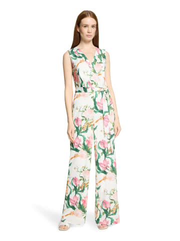 Vera Mont Jumpsuit mit Bindegürtel in Cream/Rosé