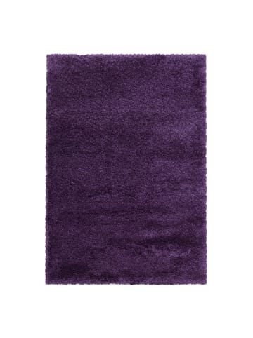KADIMA DESIGN Teppich Hochflor Shaggy Uni Style Polypropylen Wohnzimmer in Violett
