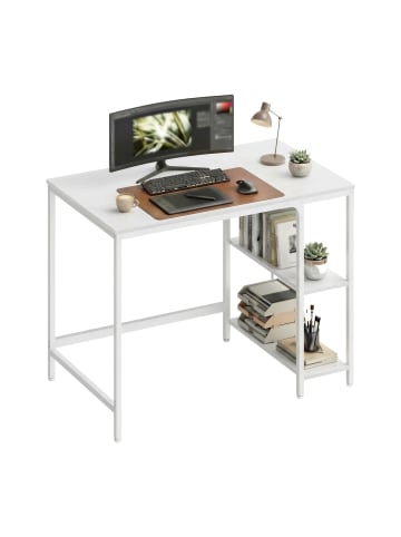 VASAGLE Schreibtisch Barnet in Weiß - (B)100 x (H)76 x (T)50 cm