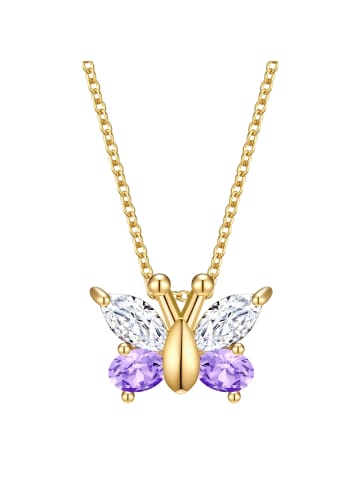 Rafaela Donata Halskette Schmetterling aus Sterling Silber mit Zirkonia in gelbgold