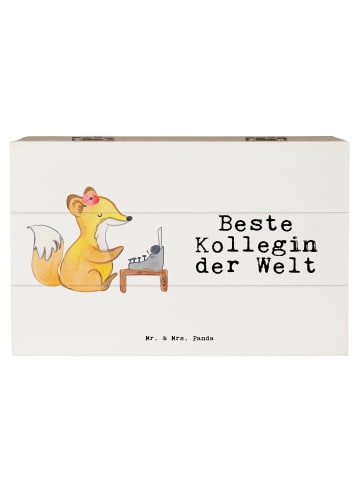 Mr. & Mrs. Panda Kiste Fuchs Beste Kollegin der Welt mit Spruch in Weiß