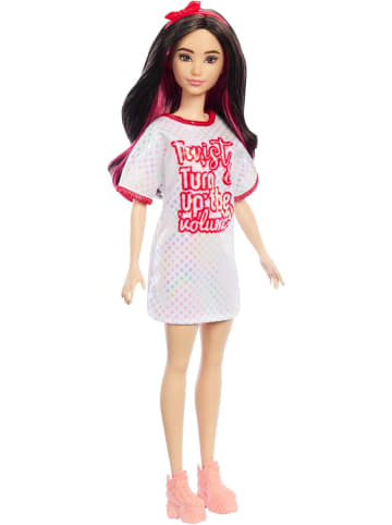 Mattel Barbie Fashionistas Puppe Nr. 214 schwarzes Haar Twist ’n Turn-Kleid 3+ HRH12