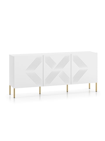 Feldmann-Wohnen Sideboard Clearing weiß / gold 170 / 37 / 77cm (einzelne Füße)