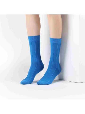 MUNADUNA 4er-Set '3D Streifen' Socken Dunkel
