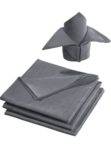 Erwin Müller Jacquard, Baumwollmischung Serviette 4er-Pack Paderborn in dunkelgrau