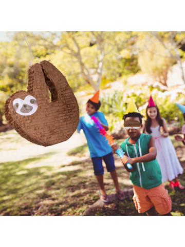 relaxdays 3-tlg. Pinata Set "Faultier" in Braun