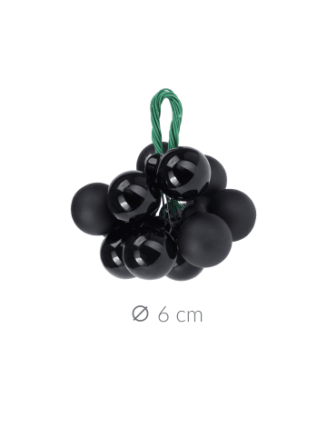 Home&Styling Collection Weihnachtsdeko mit Weihnachtskugeln, 6er-Set in Schwarz, 3 cm