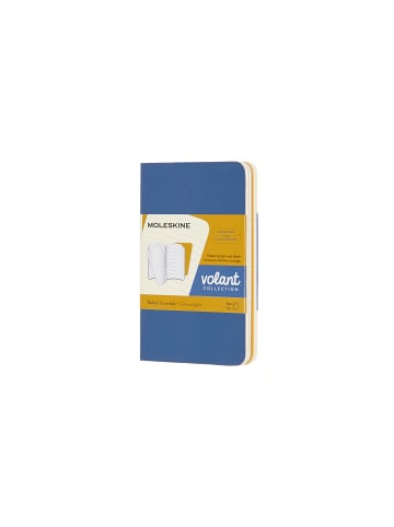 Moleskine Notizhefte, 2er Set , Liniert "Volant" in Vergissmeinnicht Blau | Bernsteingelb
