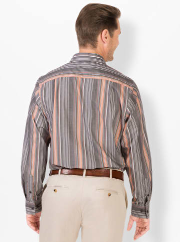 WITT WEIDEN Langarm-Hemd in papaya-gestreift