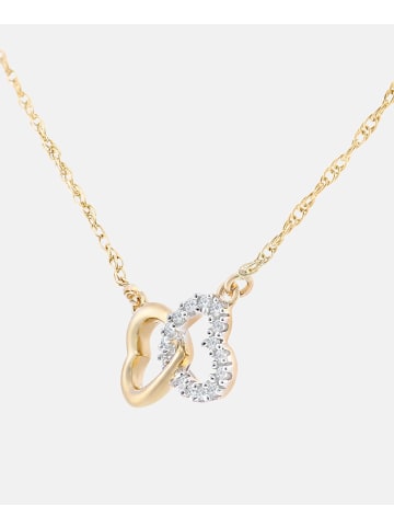 Diamant L'éternel Halskette aus 375 Gelbgold mit Diamant Herz-Design