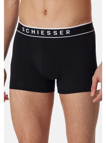 Schiesser Retro Short / Pant 95/5 Cotton in Dunkelblau / schwarz