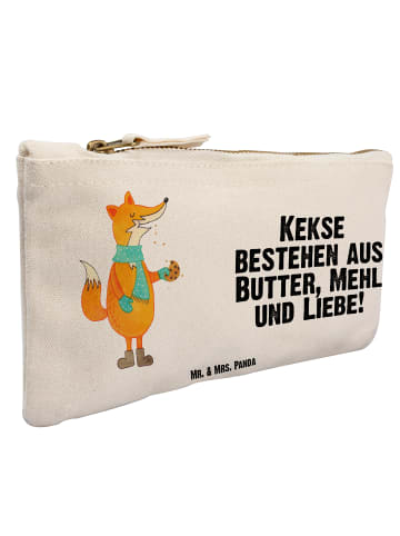 Mr. & Mrs. Panda Schminktasche Fuchs Keks mit Spruch in Weiß