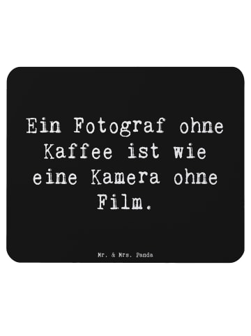 Mr. & Mrs. Panda Maus Pad Spruch Fotograf Kaffee mit Spruch in Schwarz