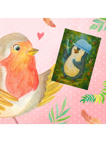 Mr. & Mrs. Panda neujahrskarte Pinguin Duschen Design ohne Spruch in Weiß