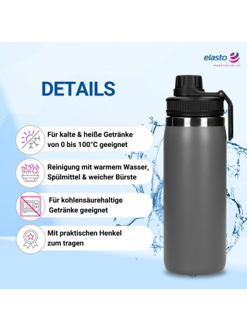 elasto Vakuumflasche "Stockholm" in grau - 550 ml